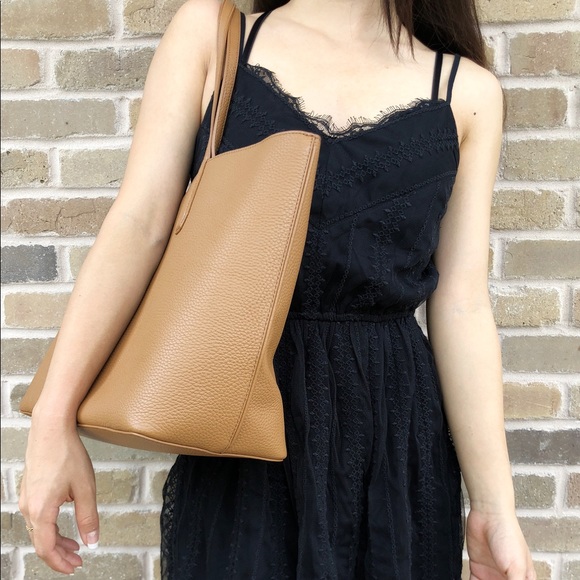 Tory Burch Perry Tote Large Leather Bark Gold - Picture 2 of 8